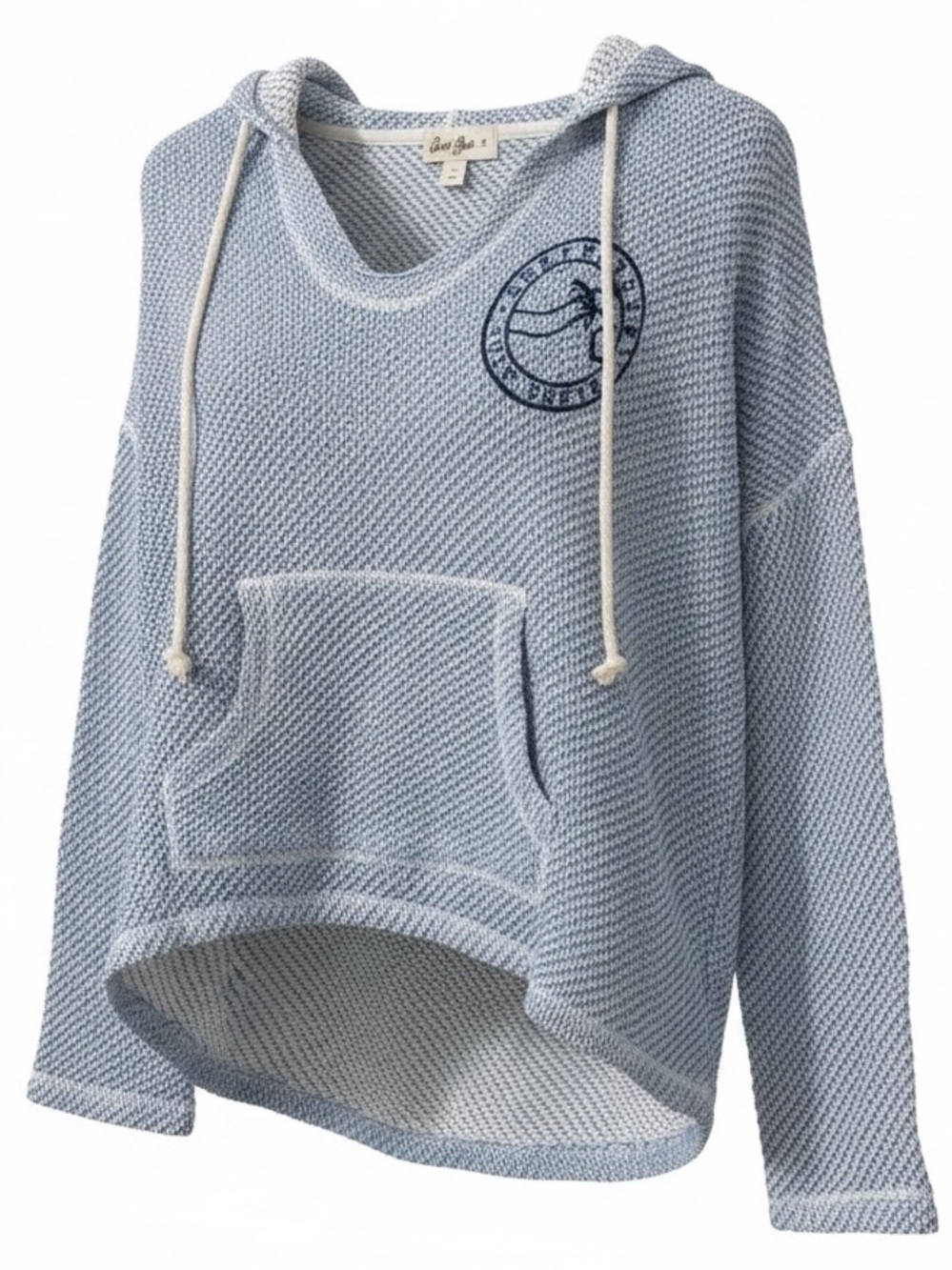 Surf Style Gulf Shores Blue Knit Baja Hoodie - Size Small